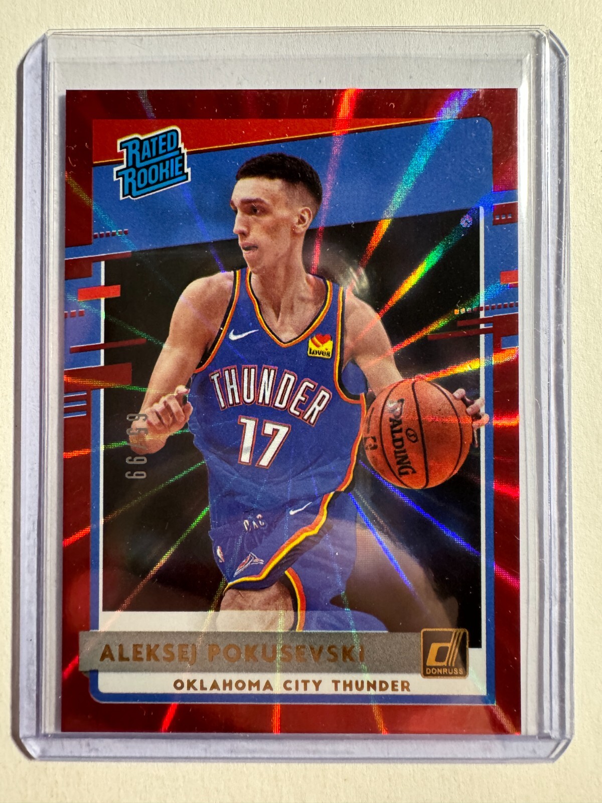 K152,963 - 2020-21 Donruss Holo Red Laser #209 Aleksej Pokusevski RR #/99