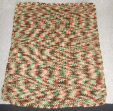 Hand Knit Woodland Camo Small Pet Carrier Travel Lap Cat Perch Dog Bed Blanket
