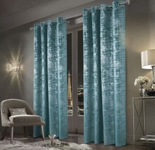 always4u Soft Velvet Curtains 95  Luxury Bedroom Curtains Turquoise Teal Silver