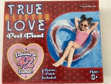 TRUE LOVE - GLITTER POOL INFLATABLE FLOAT up to 42" AGE 8 repair patch included