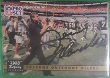 Jerry Glanville Head Coach Atlanta Falcons  FALCONS OUTSHOOT OILERS Signed Card