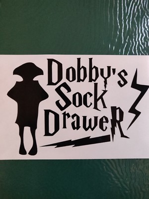 Harry Potter Dobby's Sock Drawer- Decal Sticker Car/Van/Bike/Bumper/Window Vinyl