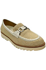 Donald Pliner Women's Clio Raffia Slip-On Loafers Beige