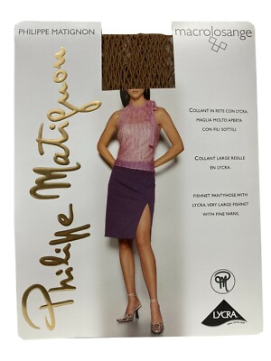 PHILIPPE MATIGNON Strumpfhose Frau Netzwerk Breitband Art. Macrolosange Lakritze