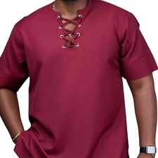 African Men 2 Piece Set Kaftan Shirt Pants Embroidered Danshiki Traditional Suit