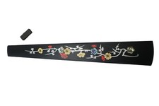 4/4 Ebony Violin Fingerboard Inlay Abalone Shell Flower, Black Violin Fretboard