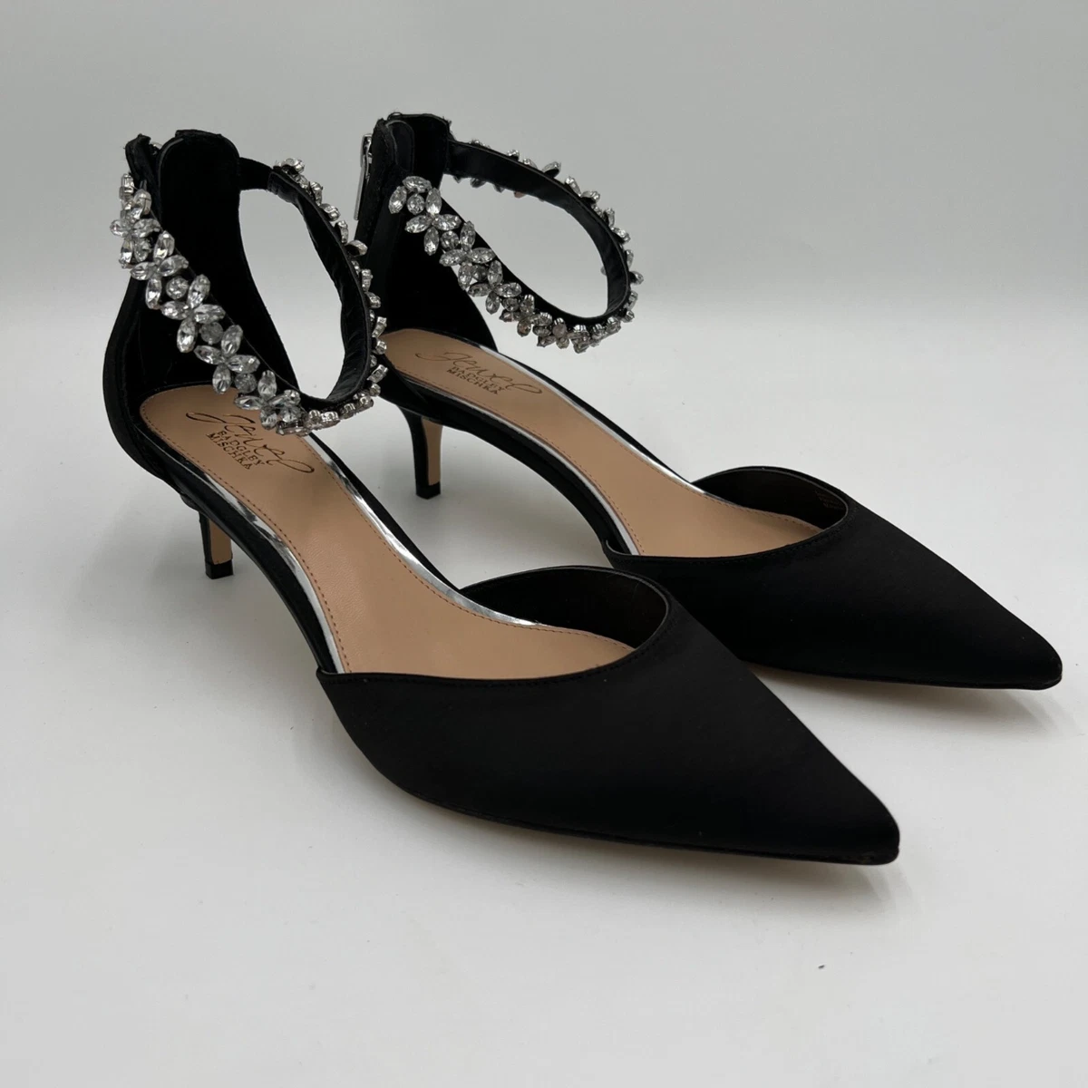 Jewel Badgley Mischka Robles Crystal Pointed Toe Kitten heel