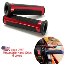7 Colors Sports Motorcycle Rubber Gel Hand Grips For 7/8" Handle Bar US