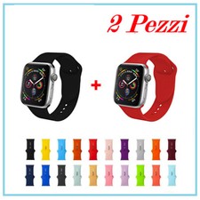 CINTURINO PER APPLE WATCH 42 44 mm serie  3 4 2 1 5 sport SILICONE 2 pezzi