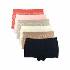 SECRET TREASURES WOMEN'S SEAMLESS BOYSHORT PANTIES,PINK,6 PACK CHECK FOR SIZE 
