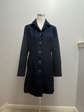 Merona Black Blue Wool Coat Sz L