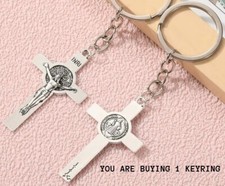 JESUS CHRIST ON THE CROSS - CRUCIFIXION CHRISTIAN RELIGIUS METAL KEYRING - 026