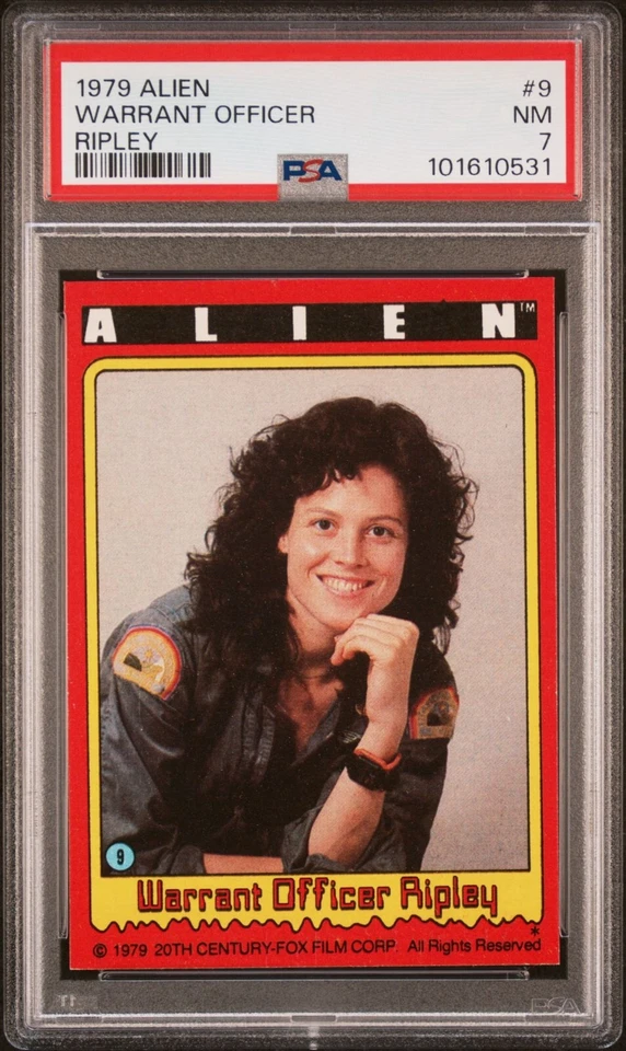 1979 Topps Alien - 9 Officer Ripley / Sigourney Weaver - PSA 7 NM - Rookie RC! - Image 3 of 4
