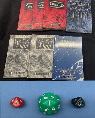 VTG DND 7 Books 3 Dice Minds Eye Laws Long Night White Wolf Dungeons 1997 1998