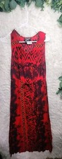 [784] Saint Tropez West Women's Size 10 Red Tie Dye Pattern Maxi Dress 
