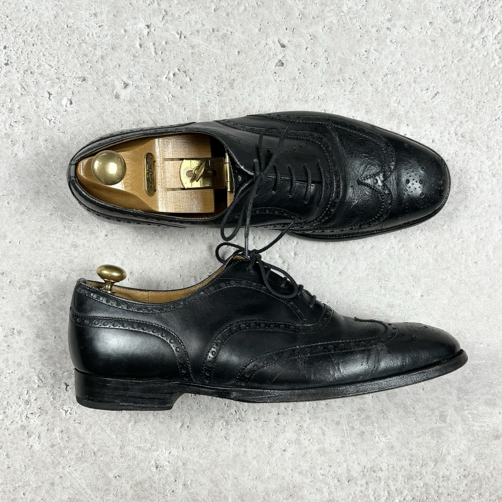 Zapatos Church's Para Hombre 'CHETWYND' Cuero Negro Punta de Ala Brogue Reino Unido 9.5 F EE. UU. 10.5 44