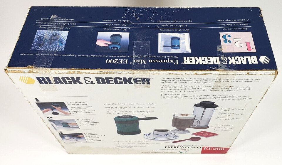 Vintage Black & Decker Espresso Mio EE200 Microwave Expresso Maker with