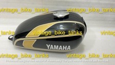 Yamaha Xs650 Black And Golden Painted Steel Petrol Tank 1974 to 1976 Model