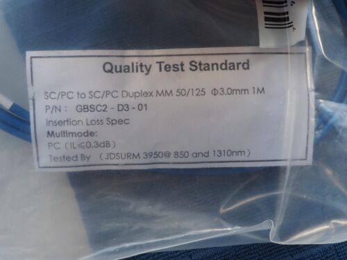 Two Allen Tel GBSC2-D3-01 Fiber Optic Patchcord SC To SC Duplex MM 50/125 3mm 1M - Picture 8 of 10
