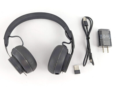 Logitech Zone Wireless Bluetooth Binaural Headset A00082 w/USB Adapter & Charger