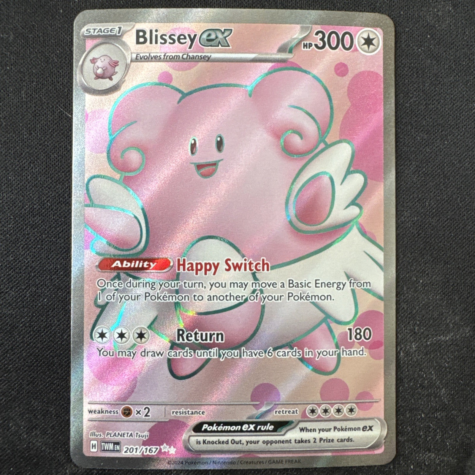 Blissey EX 201/167 Twilight Masquerade Ultra Rare Near Mint English Pokemon Card