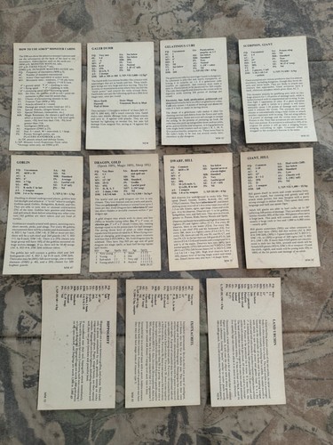 Advanced Dungeons & Dragons Monster Cards 1982 Sets 1-4, 1 Comp 2-4 Incomp, Used - Picture 6 of 11