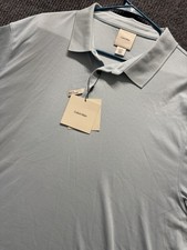 Calvin Klein Men's Light Blue Supima Cotton Polo Shirt XL Classic Fit Logo SOFT