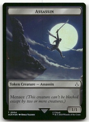 Assassin // A Mysterious Creature Double-Sided Token (Foil) NM Assassin's Creed