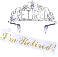 Retirement Sash  Tiara Kit, Happy Retirement Party Decorations