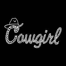 Cowgirl Lasso Rope Hat Decal Sticker White Die Cut Vinyl