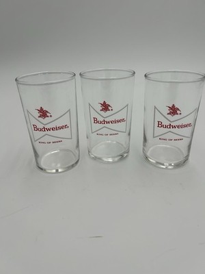3 - Budweiser White Bow Tie Sampler Beer Glass C