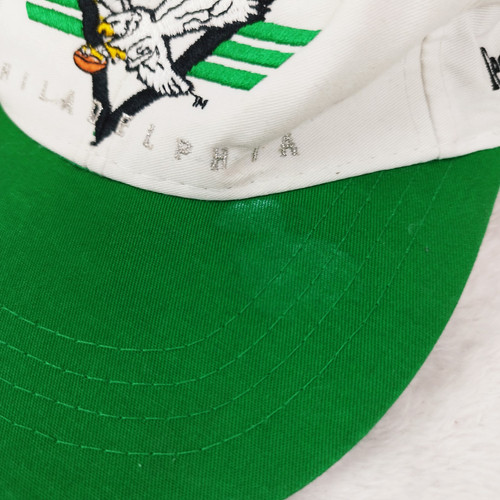 VINTAGE Philadelphia Eagles Hat Cap Snap Back White AMCAP 90s Children's Kids - Picture 9 of 12
