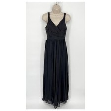 Ann Taylor NEW Silk Wrapped Sleeveless Gathered Maxi Dress Womens Size 0 Black