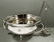 Simon's Bros. Sterling Silver Punch Bowl & Ladle c1890