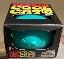 Schylling Nee Doh Cool Cats Stress Squeeze Ball Teal Toy