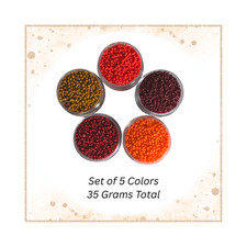 Set of 5 Miyuki 11/0 Round Seed Beads Opaque Fall Colors 2 35 Grams