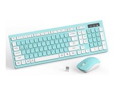 RECCAZR Wireless Keyboard and Mouse Combo Full-Sized Wireless Keyboard and Ad...