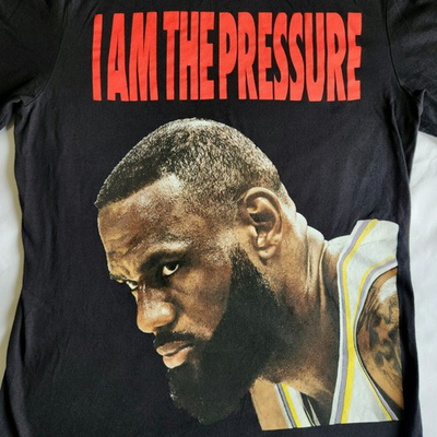 #ad Nike LeBron James I Am the Pressure NBA Basketball Black Med Graphic T Shirt Tee $19.95