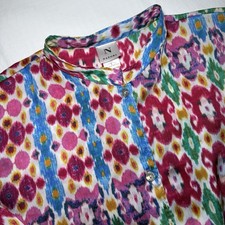 Natori Pajamas Satin L Watercolor Floral Top Pants Set Romantic Lounge Women