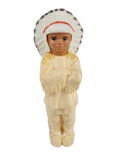 Hard Plastic Celluloid Native American Indian Chief Figure Toy Boy Thanksgiving