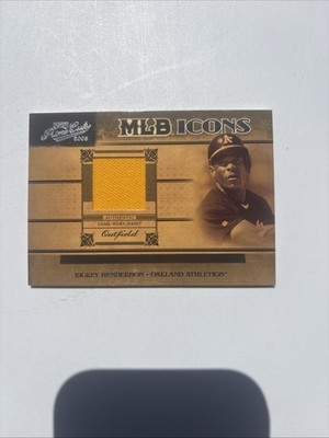 2005 Playoff Prime Cuts Rickey Henderson MLB Icons 09/50 Game Worn Jersey MLB-33