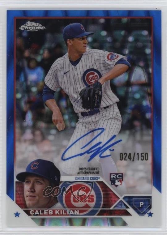 2023 Topps Chrome Rookie Blue RayWave Refractor 24/150 Caleb Kilian Auto RC 11yw
