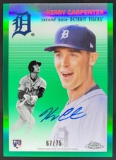 2023 Topps Chrome Platinum Kerry Carpenter Auto Green Refractor /75 Tigers PG