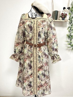   Axes Femme Nostalgie Floral Dress Set w/ Beret & Brooch | Vintage Autumn Look