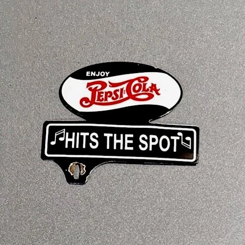 VINTAGE PEPSI COLA SODA PLATE TOPPER PORCELAIN SIGN CAR GAS TRUCK OIL MOTORCYCLE