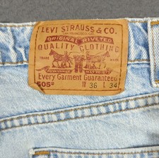 Levi's VTG Jeans Mens 36x34 Fits 34x32 Blue 505 Regular Fit Straight Made In USA