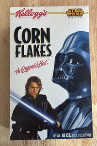Star Wars Episode III (2005)- Cereal Box Original Multicolor Kellogg Corn Flakes