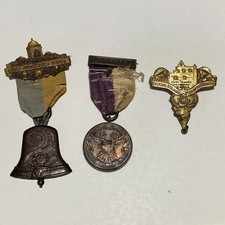 Los Angeles 1909, Portland Ore. 1912, Riverside Redlands Pomona 1915 Pin Elks (3
