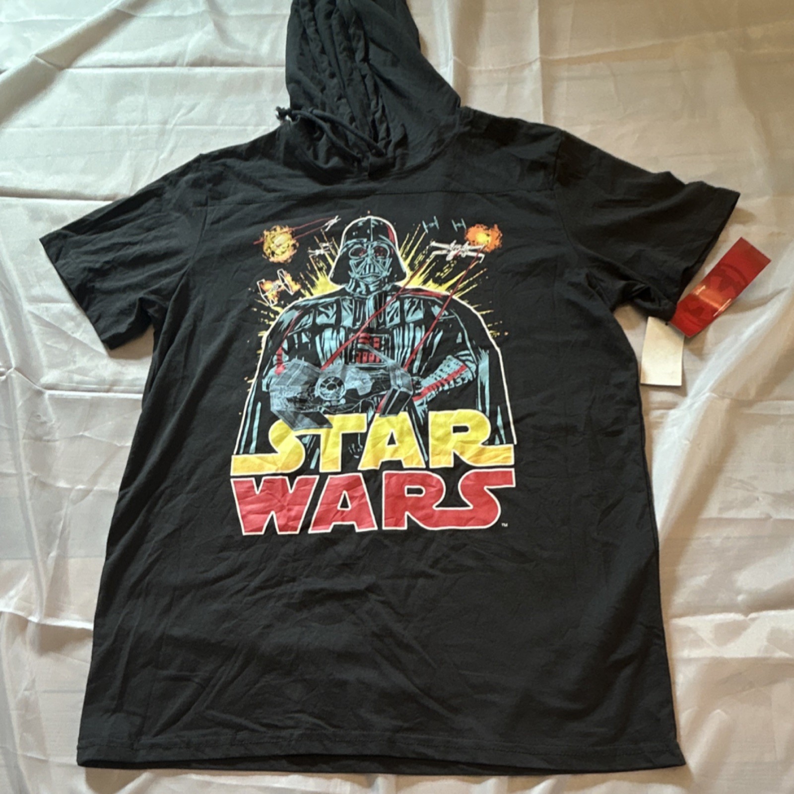 Fifth Sun Star Wars Darth Vader Men's Black Hoodie Short Sleeve Pullover L