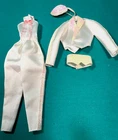 Vintage BARBIE EVENING WHITE SATIN TUXEDO STYLE FOUR PIECE SET